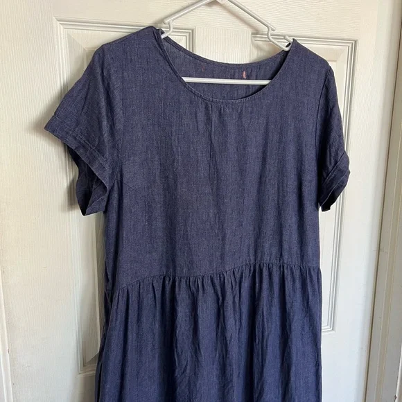 Pyne & Smith Denim Linen Dress L - Tag Removed - Picture 2 of 5